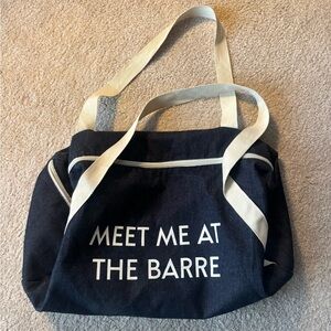 Pure Barre Dark Blue and Cream Tote